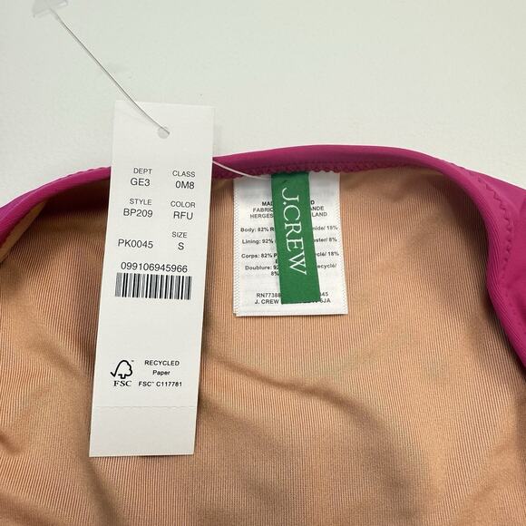 J. Crew Heritage 1989 High Leg Bikini Bottom Small‎ Radiant Fuchsia Pink - Picture 3 of 8